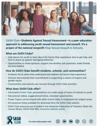 SASH Club web flyer